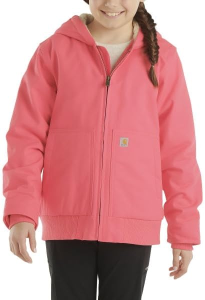 Carhartt Girls Canvas Hooded Jacket Pink Lemonade