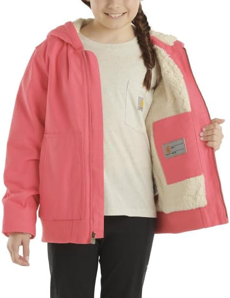 Carhartt Girls Canvas Hooded Jacket Pink Lemonade