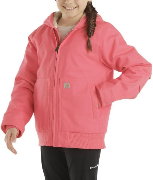 Carhartt Girls Canvas Hooded Jacket Pink Lemonade